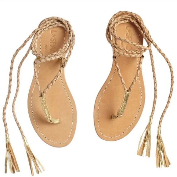 🆕 Cocobelle L*Space Gili Ankle Wrap Braid Sandals Sand Gladiator, 9 - Picture 3 of 13